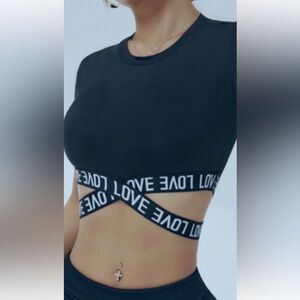 SHEIN Love Print Women's Crop Top